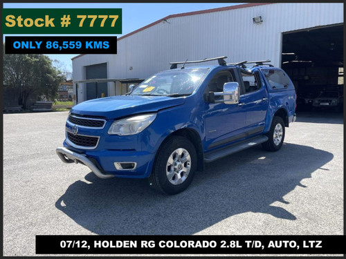 7777 - 07/12, HOLDEN RG COLORADO ** ONLY 86,559 KMS ** 2.8L T/D, AUTO, LTZ