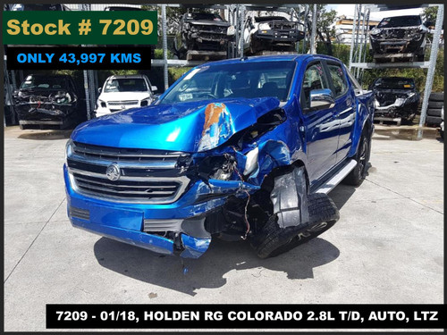 7209 - 01/18, HOLDEN RG COLORADO ** ONLY 43,997 KMS ** 2.8L T/D, AUTO, LTZ