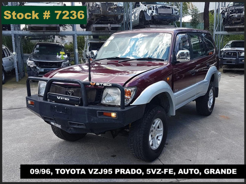 7236 - 09/96, TOYOTA VZJ95 PRADO, 5VZ-FE, AUTO, GRANDE