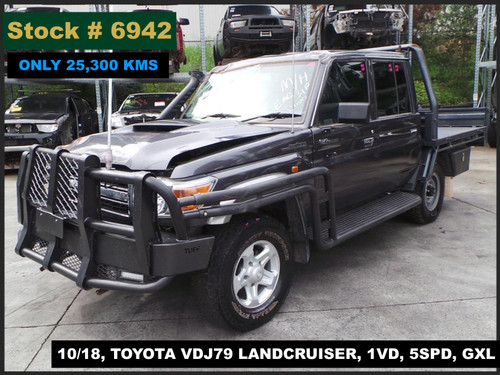 6942 - 10/18, TOYOTA VDJ79 LANDCRUISER, ** ONLY 25,300 KMS ** 1VD, 5SPD, GXL