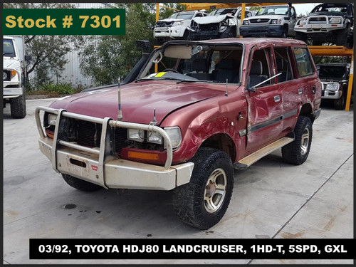7301 - 03/92, TOYOTA HDJ80 LANDCRUISER, 1HD-T, 5SPD, GXL