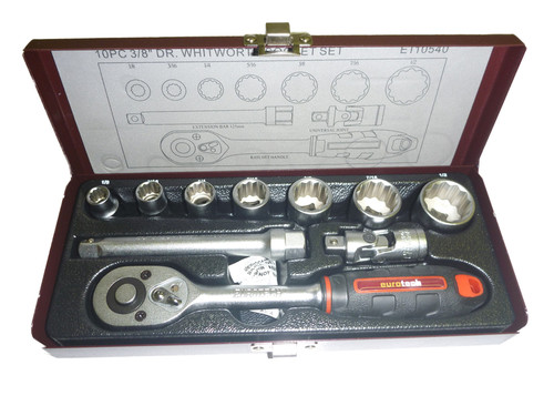 10 Piece Socket Set Whitworth BSF Imperial Thread 3/8" - Eurotech