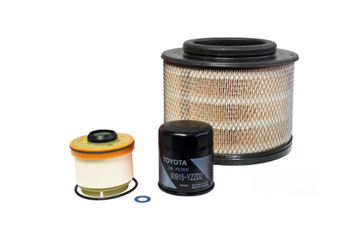 Genuine Service Filter Kit suitable for Hilux N70 KUN16 KUN26 D4D 3.0L 1KDFTV Diesel 2004 to 12-2013