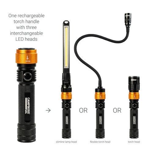 CampBoss 4x4 Boss Torch 3 in 1 Rechargeable & Interchangeable 4X4-BOSSTORCH