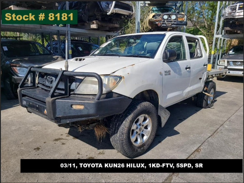 8181 - 03/11, TOYOTA KUN26 HILUX, 1KD-FTV, 5SPD, SR
