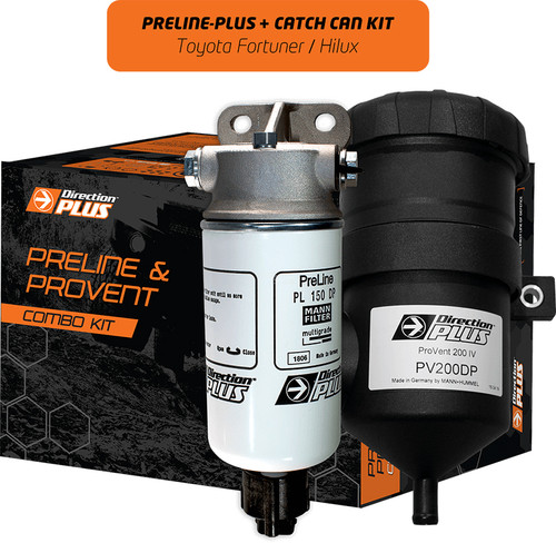Direction Plus PreLine-Plus Fuel Pre Filter and Provent Catch Can Kit suitable for Hilux 1GD 2GD & Fortuner