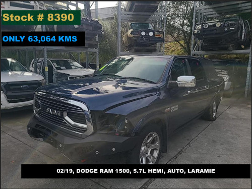 8390 - 02/19, DODGE RAM 1500, ** ONLY 63,064 KMS **, 5.7L HEMI, AUTO, LARAMIE