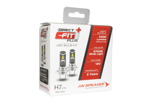 J.W. Speaker Direct Fit Plus - 12V LED Headlight Bulb Kit (Pair) 5700K - H7 H18 - 999007DFP