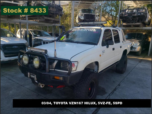 8433 - 03/04, TOYOTA VZN167 HILUX, 5VZ-FE, 5SPD