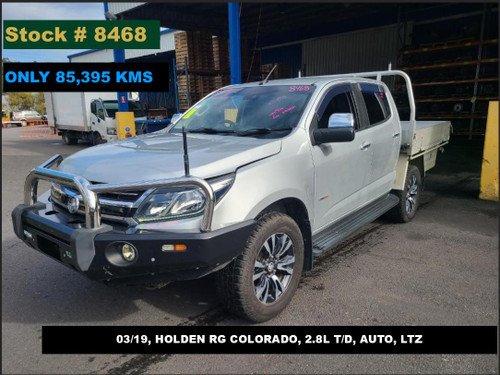 8468 - 03/19, HOLDEN RG COLORADO, ** ONLY 85,395 KMS **, 2.8L T/D, AUTO, LTZ