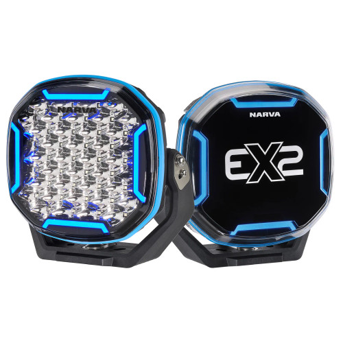 Narva 9 Inch EX2-R LED Driving Light Kit (Pair) with RGB Position Lights - 72184