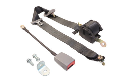 Left or Right Front Seat Belt Kit in Grey Floor Mounted suitable for Landcruiser 80 Series 1990-97