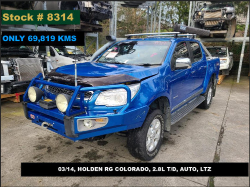 8314 - 03/14, HOLDEN RG COLORADO, ** ONLY 69,819 KMS **, 2.8L T/D, AUTO, LTZ