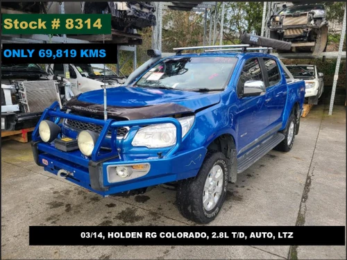 8314 - 03/14, HOLDEN RG COLORADO, ** ONLY 69,819 KMS **, 2.8L T/D, AUTO, LTZ
