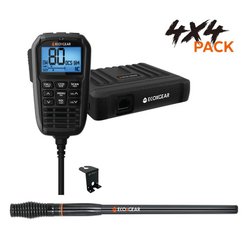 Ecoxgear Ecoxtalk 5.0W Fixed Mount UHF CB Radio with XL Display + Heavy Duty ATRD230 Antenna