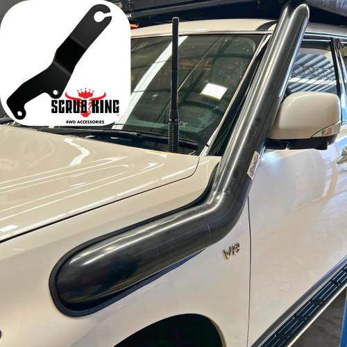Scrub King Bonnet Hinge UHF Antenna Bracket suitable for Nissan Patrol Y62 2017 to 2023 - Black