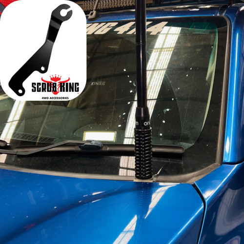 Scrub King Bonnet Hinge UHF Antenna Bracket suitable for Mitsubishi Triton MR 2019-2023 - Black