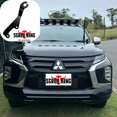 Scrub King Bonnet Hinge UHF Antenna Bracket suitable for Mitsubishi Pajero Sport 2022 to 2024 Black
