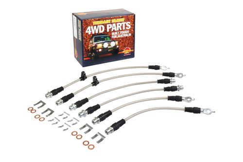Terrain Tamer Brake Hose Kit Braided suitable for Landcruiser 200 Series ZJ DJ RJ 01-2012 to 04-2021