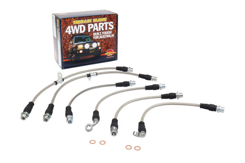 Terrain Tamer Braided Brake Hose Kit suitable for Landcruiser Prado 250 Series 06-2024 on - TTBHK22