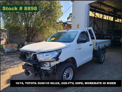 8898 - 10/19, TOYOTA GUN135 HILUX, 2GD-FTV, 6SPD, WORKMATE HI RIDER