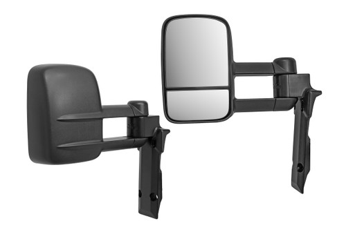 Clearview Classic Towing Mirrors suitable for Landcruiser 70 Series - Manual - Black - CVT-TL-70S-MB