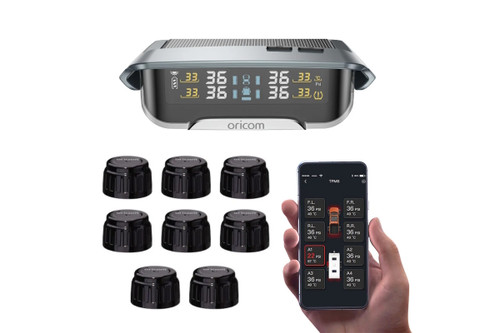Oricom Tyre Pressure Monitoring System Including 8 External Sensors with App Control - TPMS10-8E