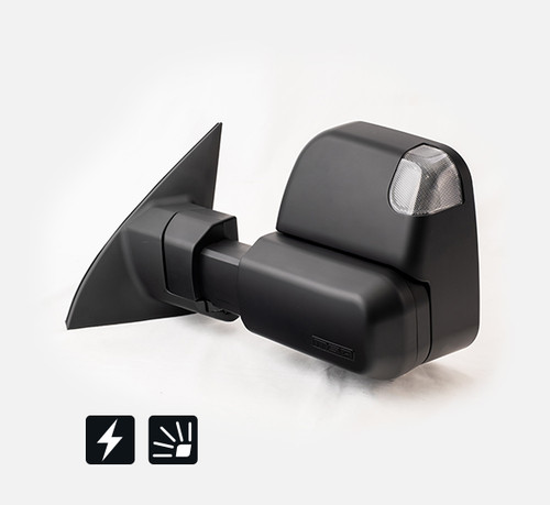 MSA 4X4 Towing Mirrors suitable for Landcruiser Prado 150 Series - Black | Indicators - TM500