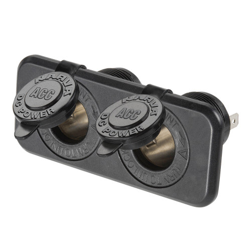 Narva Heavy Duty Twin Accessory Cigarette Lighter Sockets - 81027BL