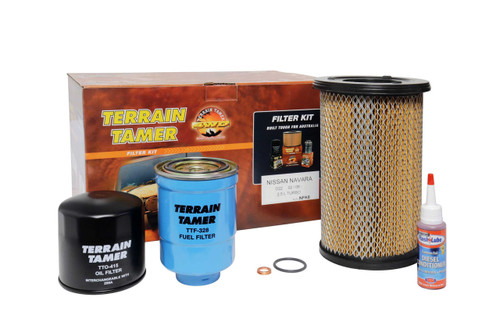 Terrain Tamer Filter Kit suitable for Nissan Navara D22 YD25T 2.5TD 2008 on - NFK8