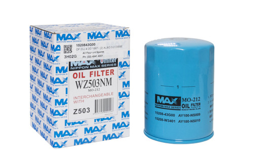 Nippon Max Oil Filter suitable for GU Patrol Y61 4.2L Navara D22 Diesel WZ503NM