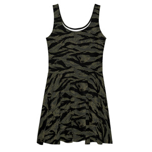 Black Tiger Stripe Skater Dress Black Tiger Stripe Skater Dress