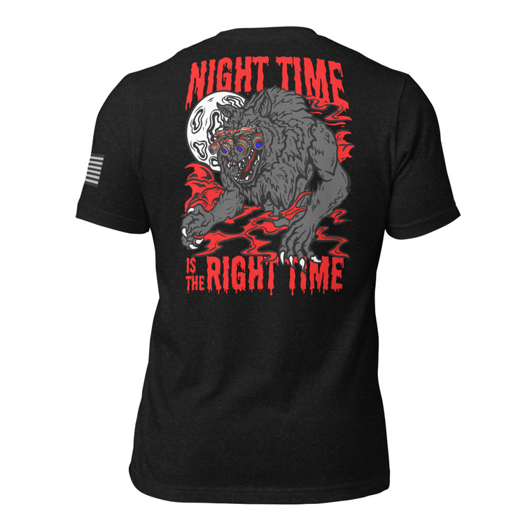 "Night Time is the Right Time" Red Range Shirt