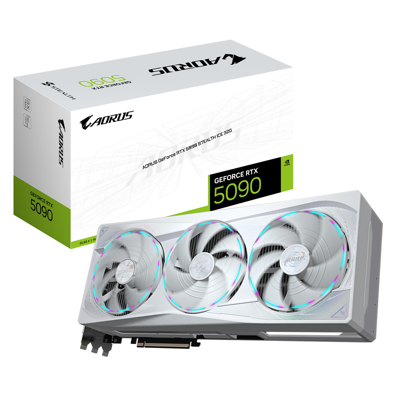 AORUS GeForce RTX 5090 STEALTH ICE 32G Graphics Card in AORUS