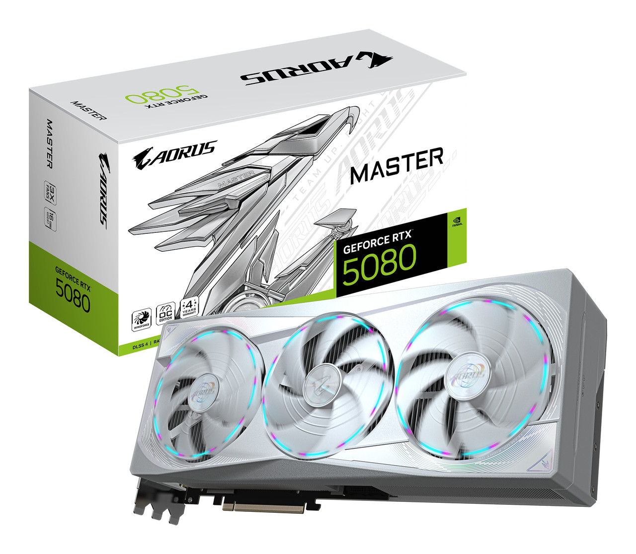 グラフィックボード・グラボ・ビデオカード AORUS GeForce RTX 5080 MASTER ICE 16G AORUS GeForce RTX 5080 MASTER ICE 16G Graphics Card in AORUS
