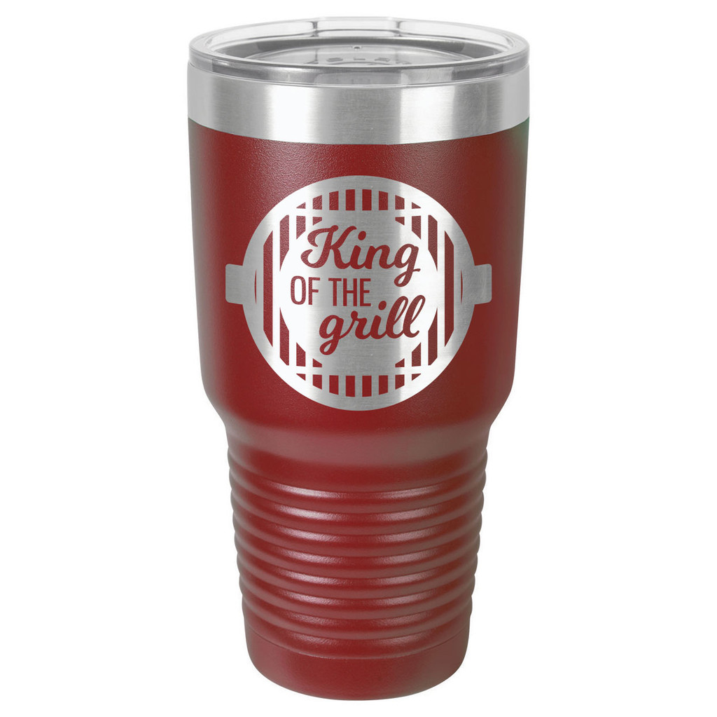 KING OF THE GRILL-B 30 oz Drink Tumbler With Straw