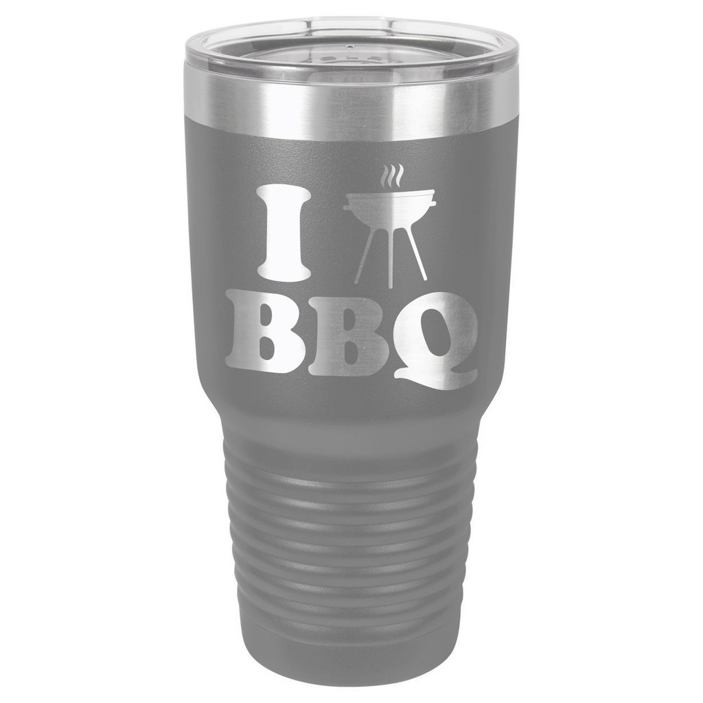 I LOVE BBQ-B 30 oz Drink Tumbler With Straw