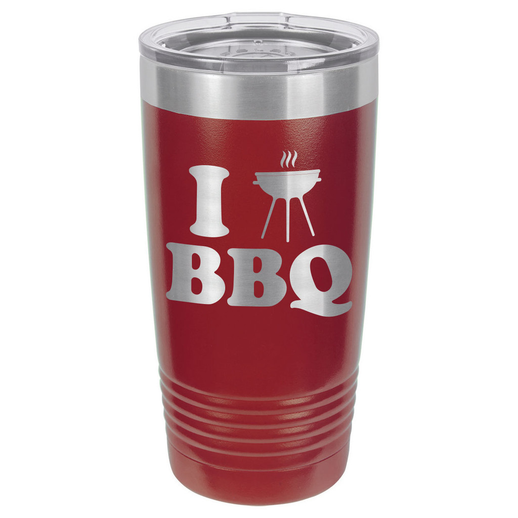 I LOVE BBQ-B 20 oz Drink Tumbler With Straw