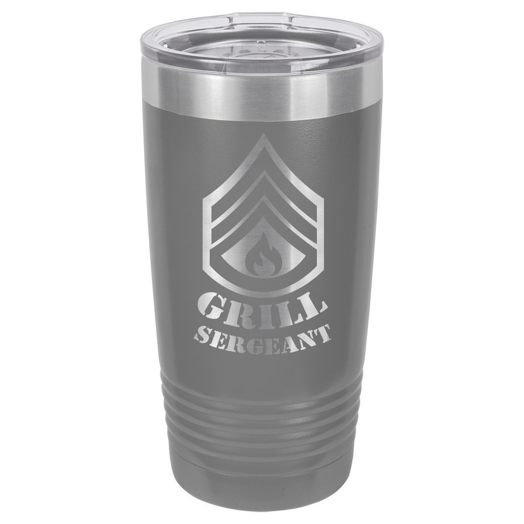 GRILL SERGEANT 20 oz Drink Tumbler With Straw