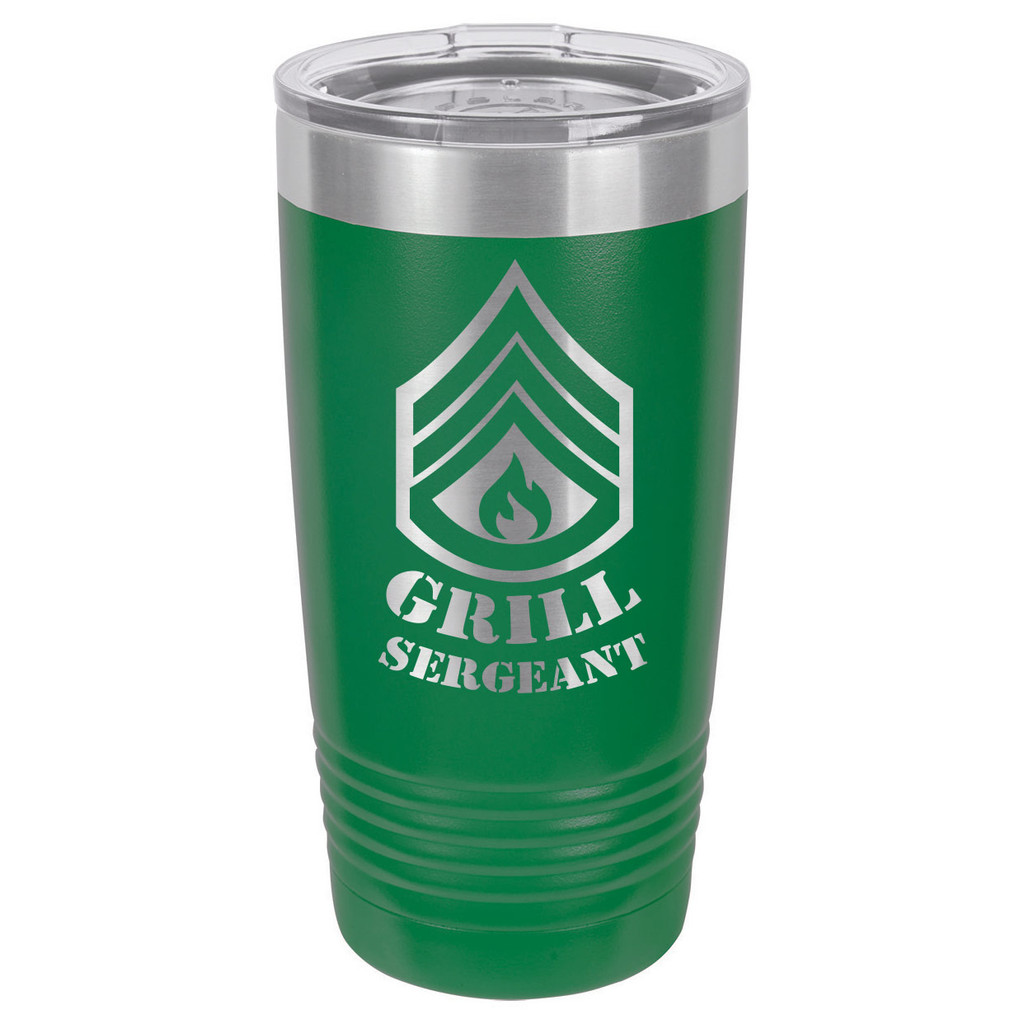 GRILL SERGEANT 20 oz Drink Tumbler With Straw