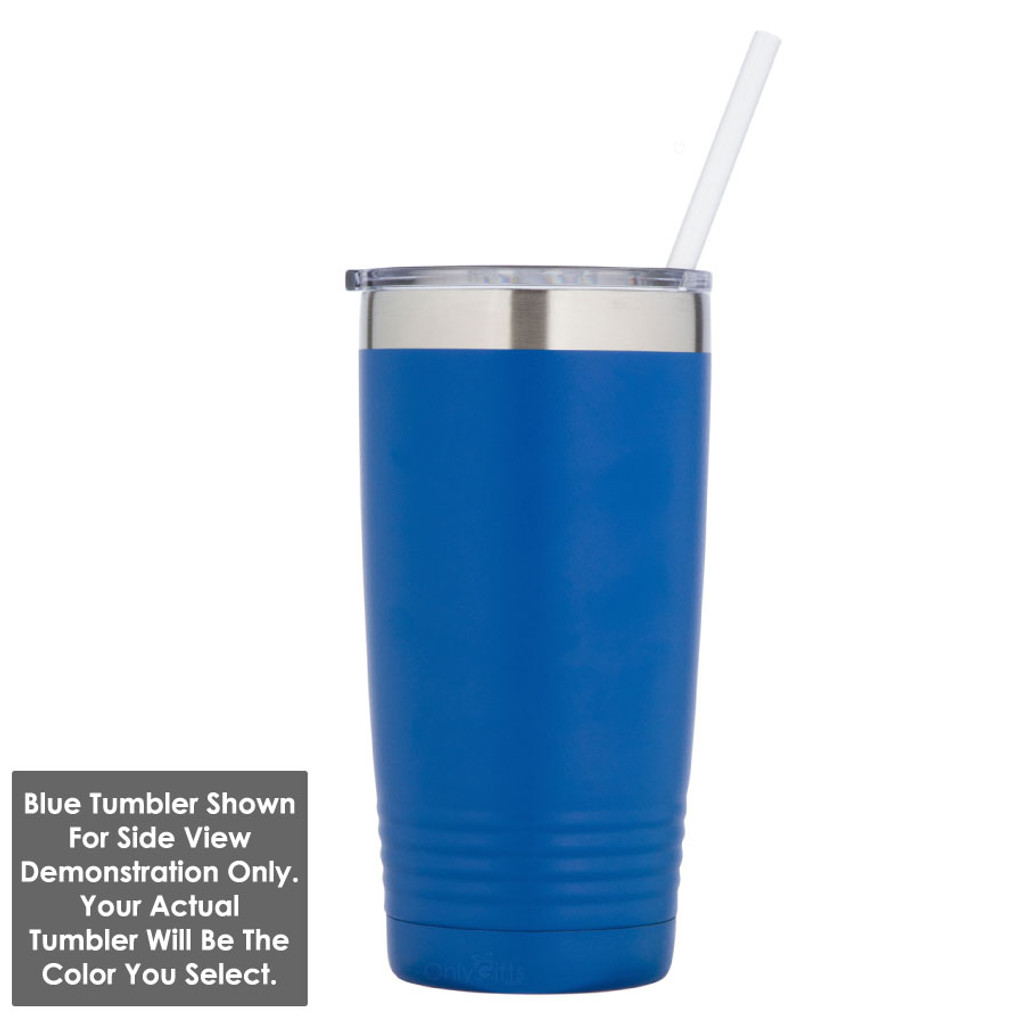 KING OF THE GRILL 20 oz Drink Tumbler With Straw