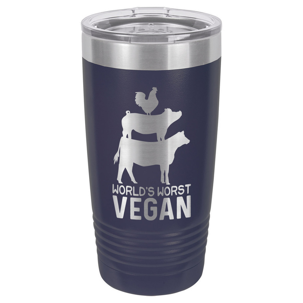 WORLDS WORST VEGAN 20 oz Drink Tumbler With Straw