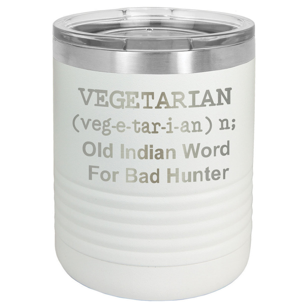 VEGETARIAN 10 oz Lowball Tumbler with Lid