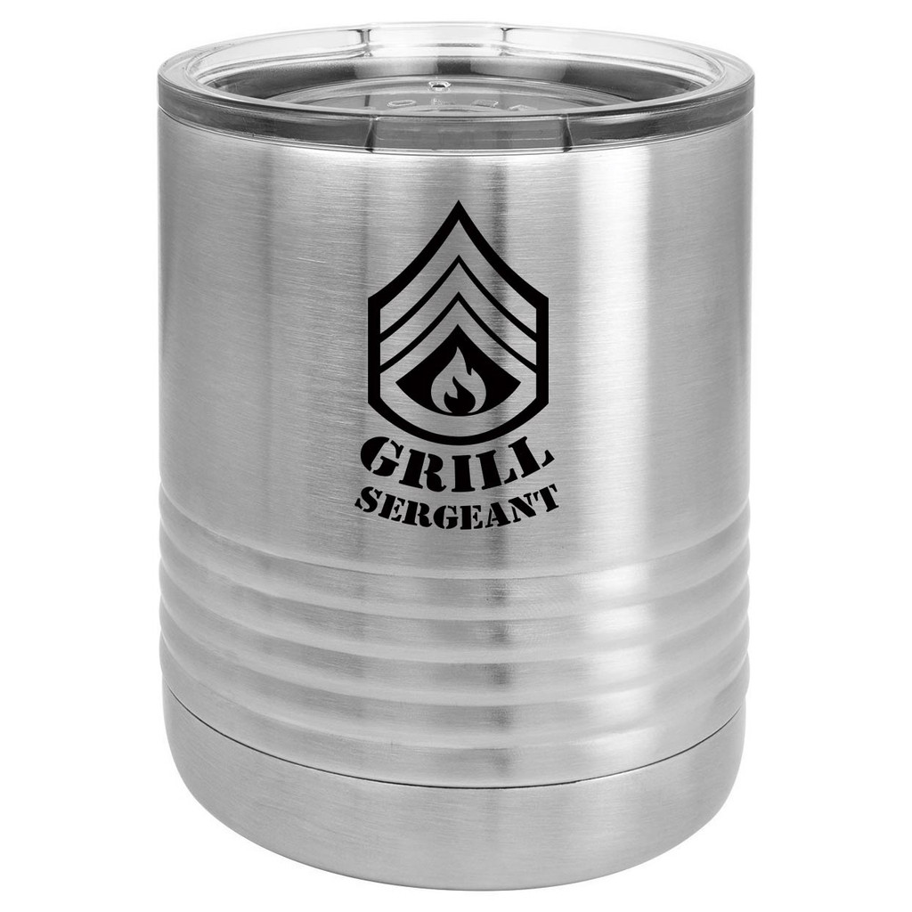 GRILL SERGEANT 10 oz Lowball Tumbler with Lid