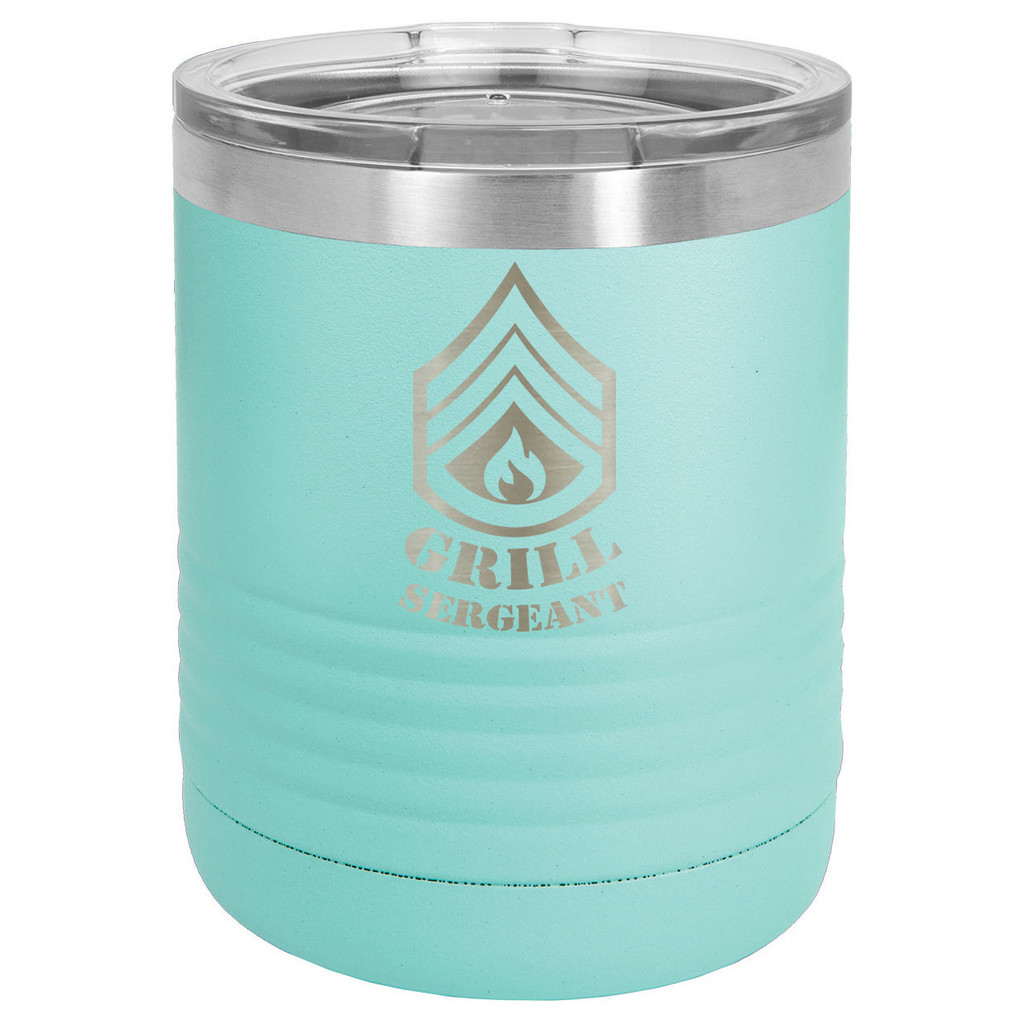 GRILL SERGEANT 10 oz Lowball Tumbler with Lid