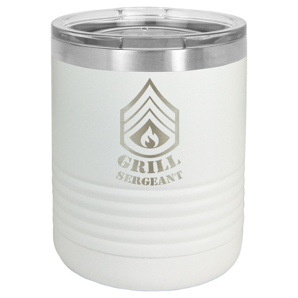 GRILL SERGEANT 10 oz Lowball Tumbler with Lid
