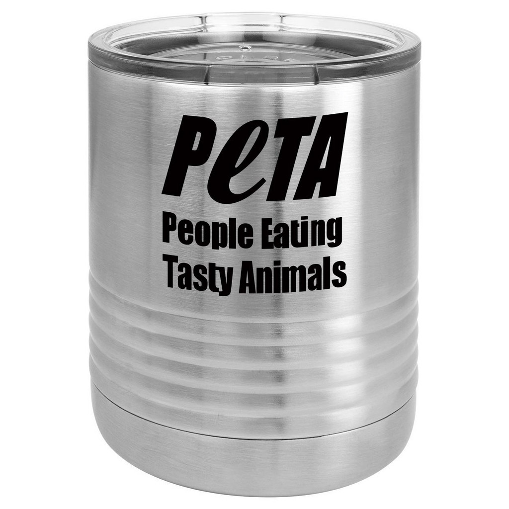PEOPLE EATING TASTY ANIMALS 10 oz Lowball Tumbler with Lid