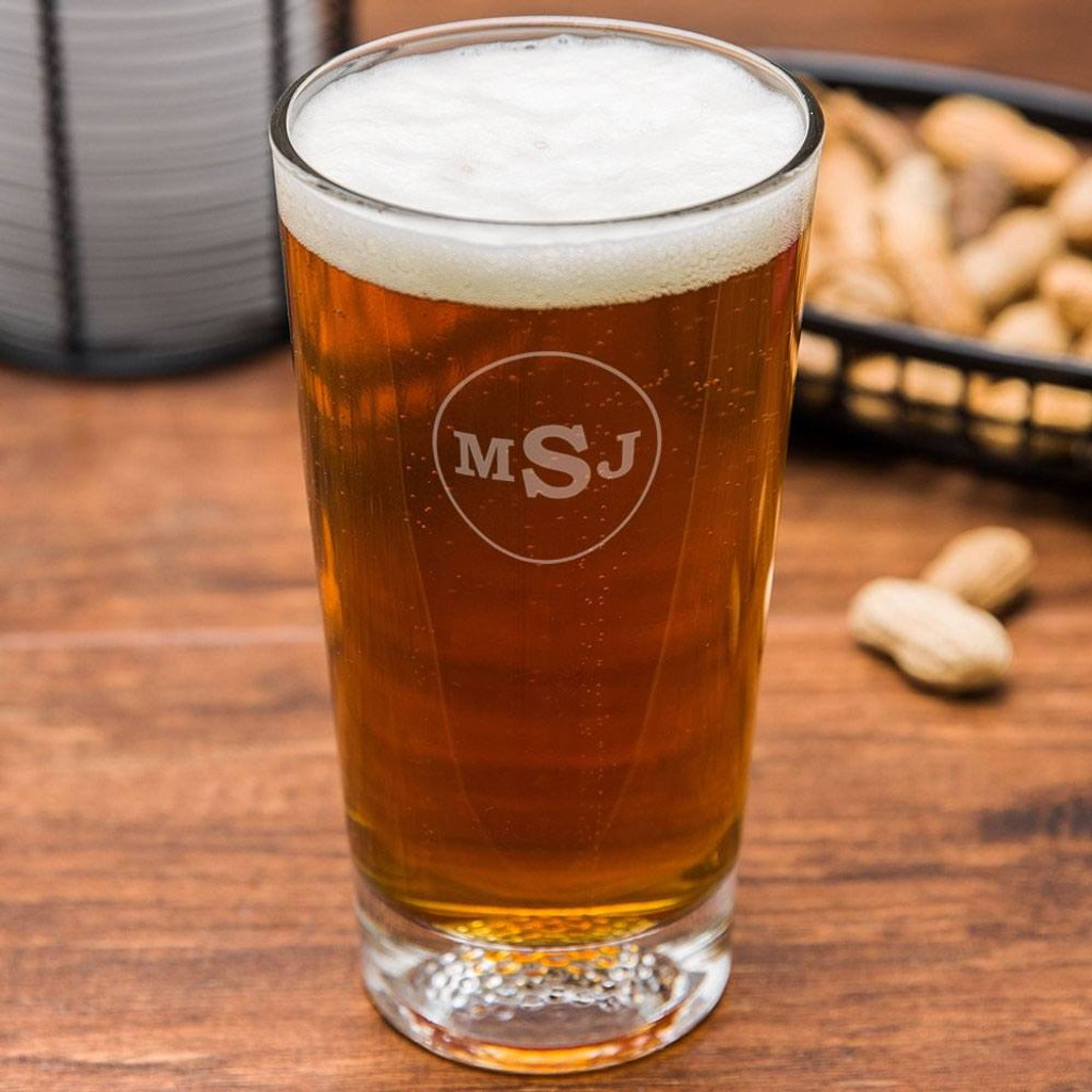 Circle Monogram Golf Beer Glass