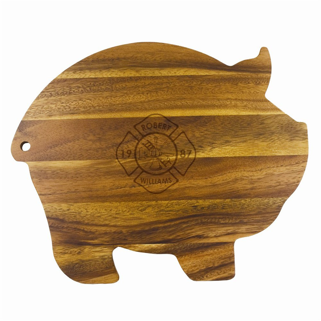 Fire Department Personalized Wood Pig Cutting Board