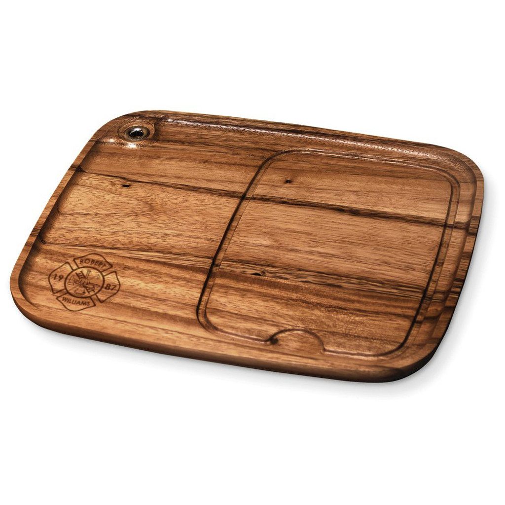 Fire Department Personalized Wood Steak Plate